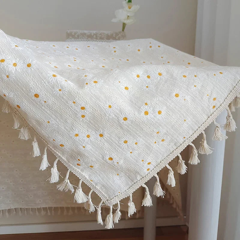 Tablecloth Daisy Cotton and Linen Tablecloth