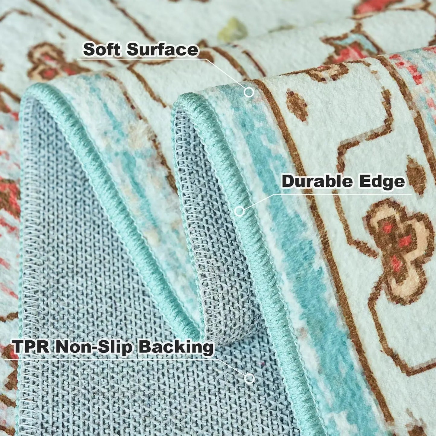 Washable Non-Slip Vintage Area Rugs
