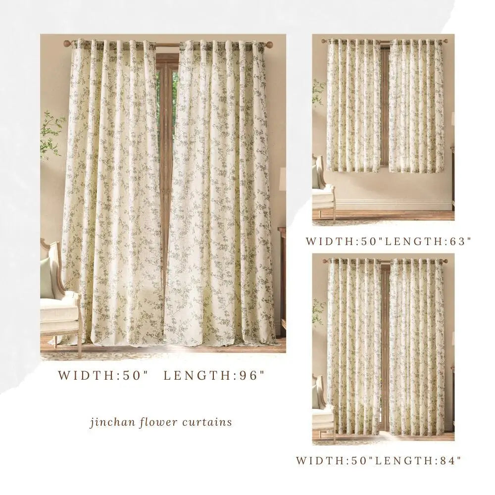 2 Panels Linen Curtains