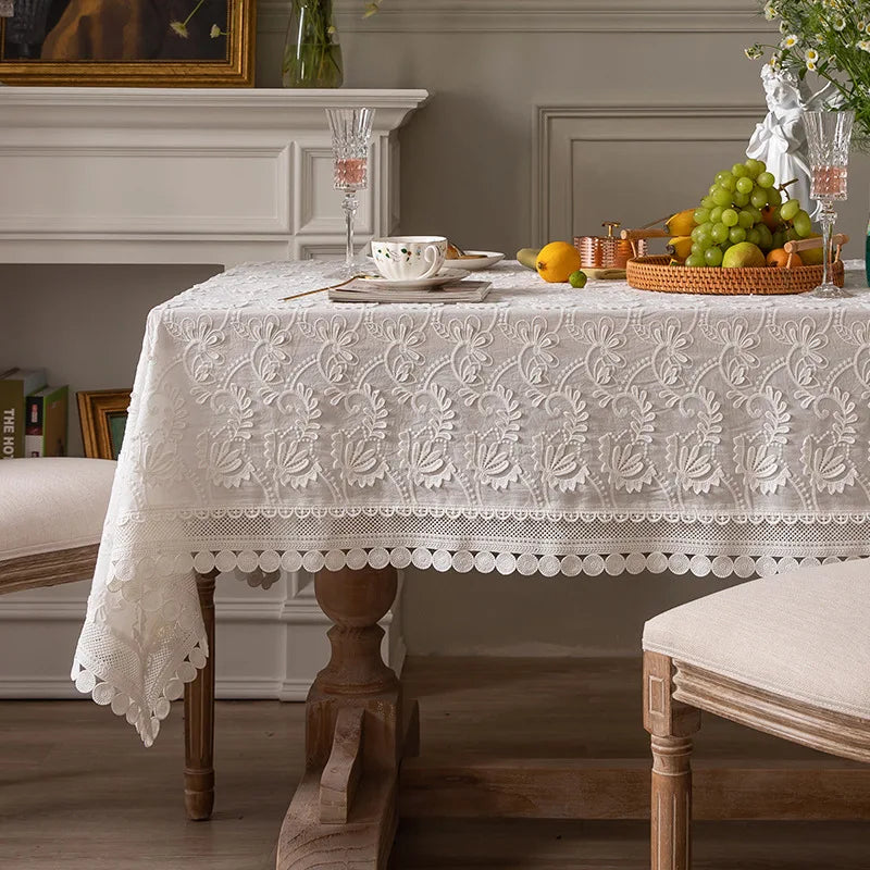 White Lace Tablecloth