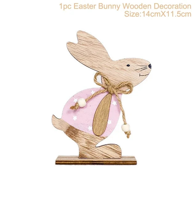 Spring Bunny Wooden Ornament