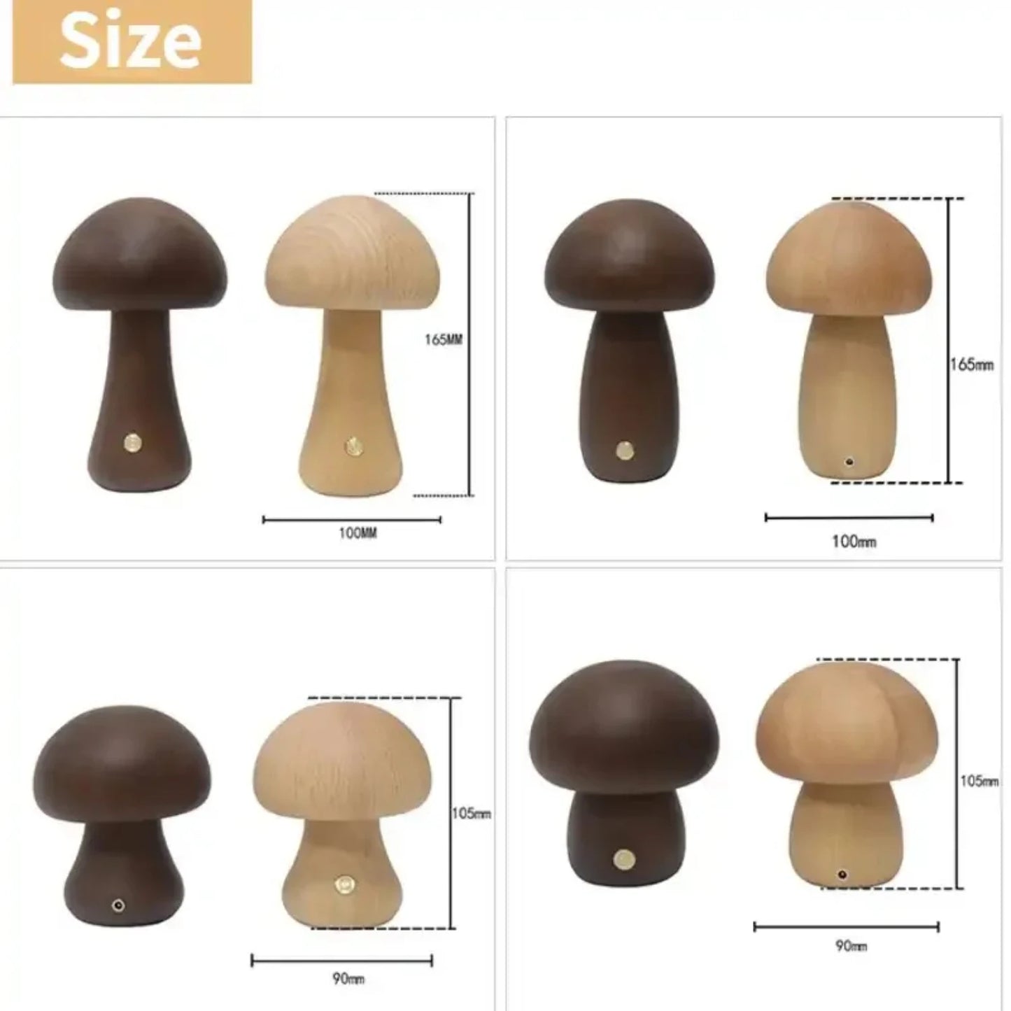 Wooden Mushroom LED Night Light