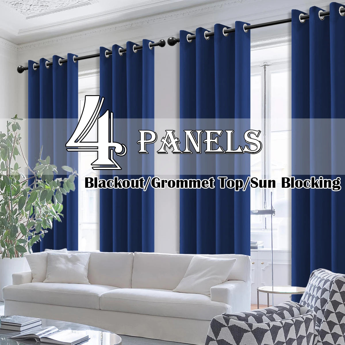 4PCS Blackout Curtains