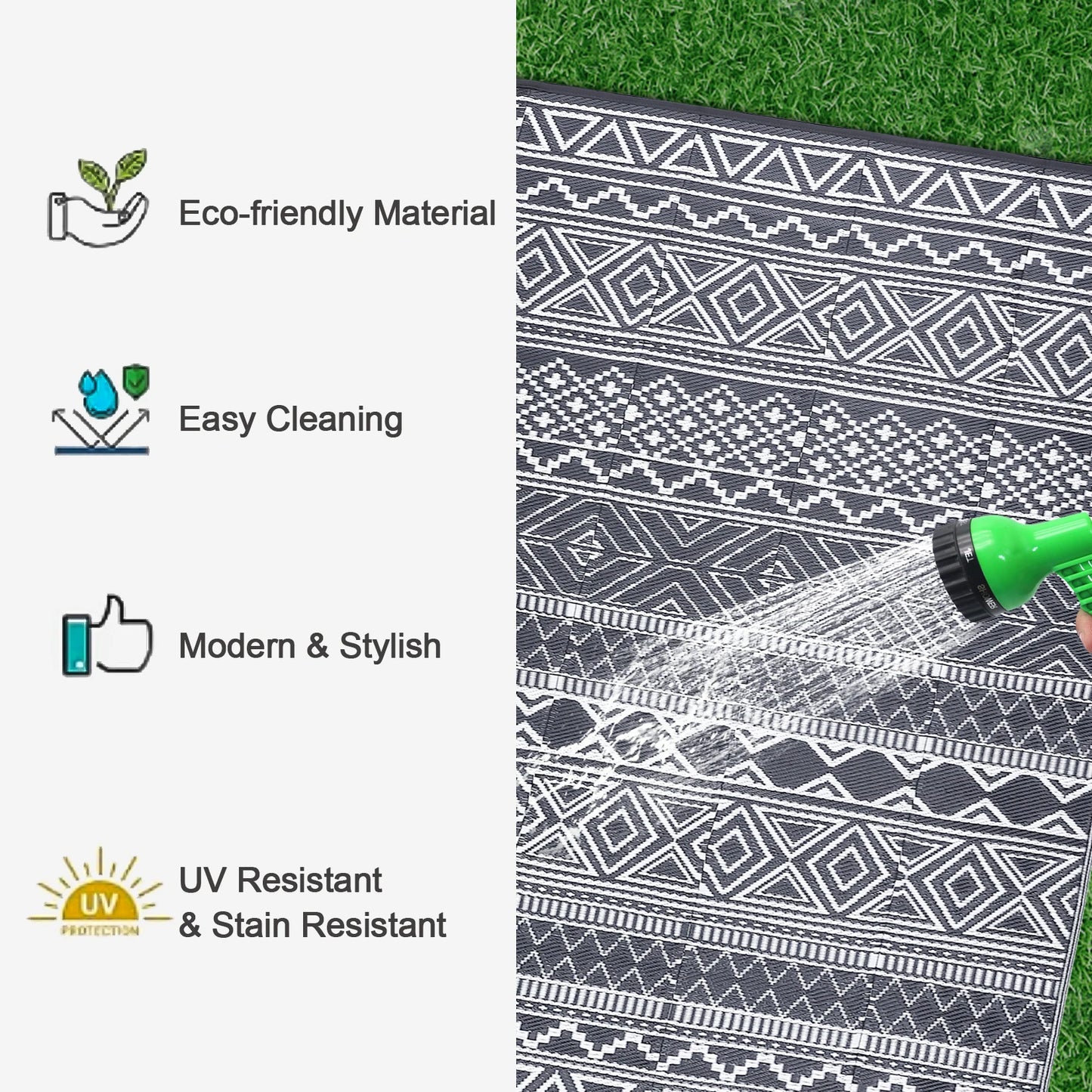 Waterproof Reversible Patio Rug