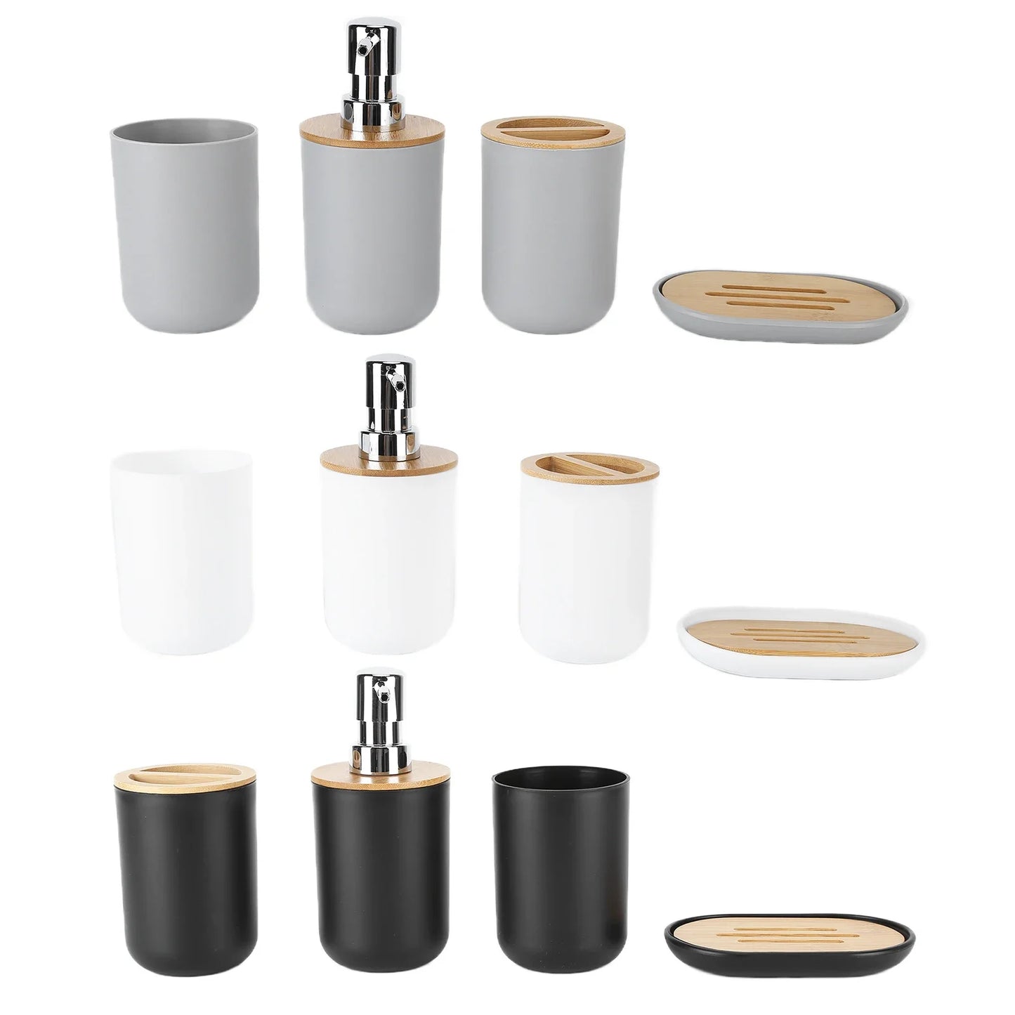 Bamboo 4Pcs Bathroom Accessory Set
