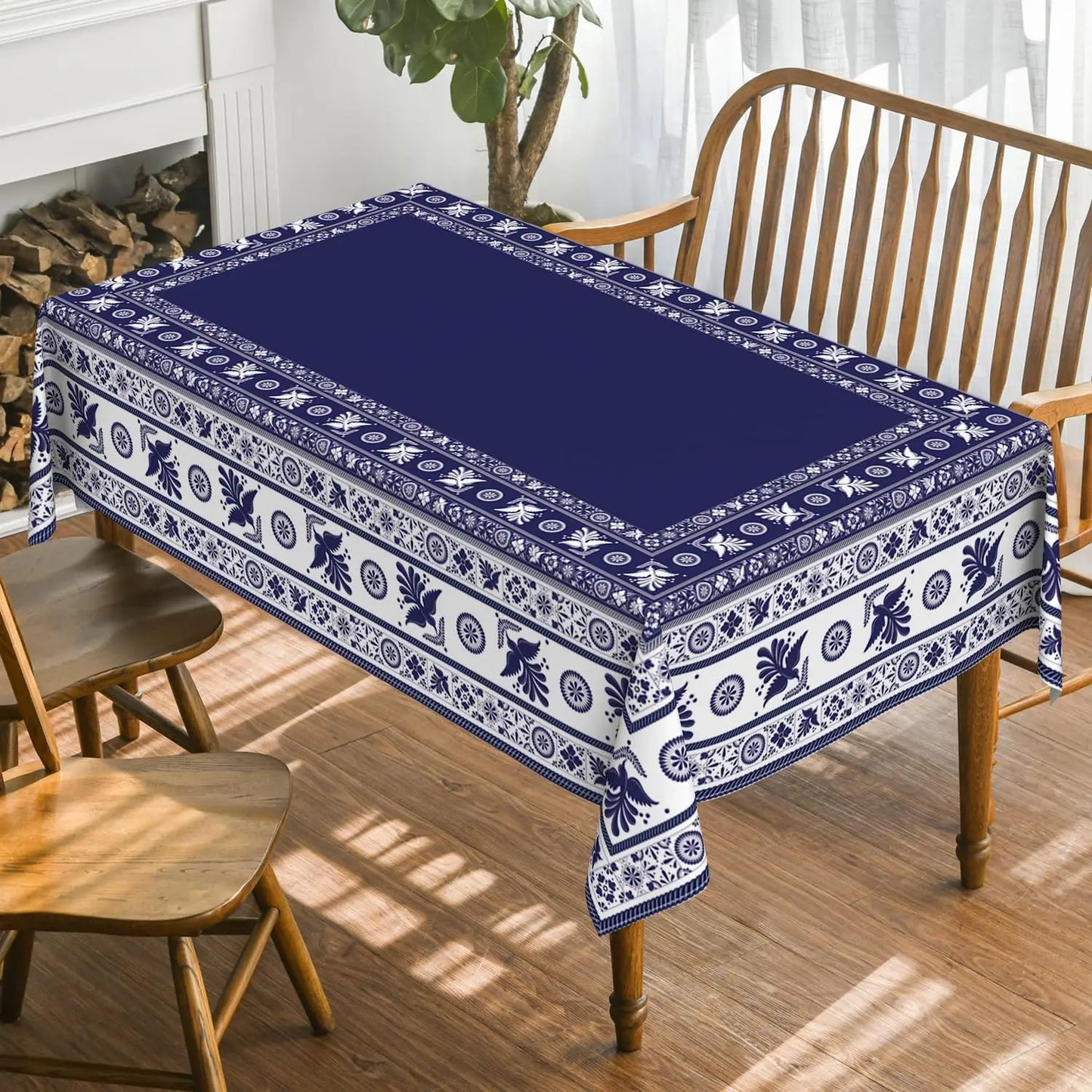 Mexican Floral Birds Rectangle Tablecloth