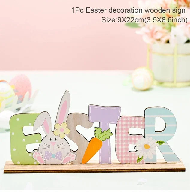 Spring Bunny Wooden Ornament