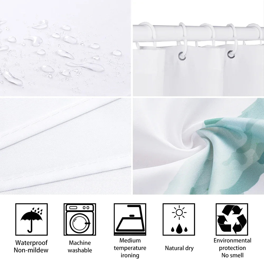 3D Shower Curtain with 3 Piece Accessories