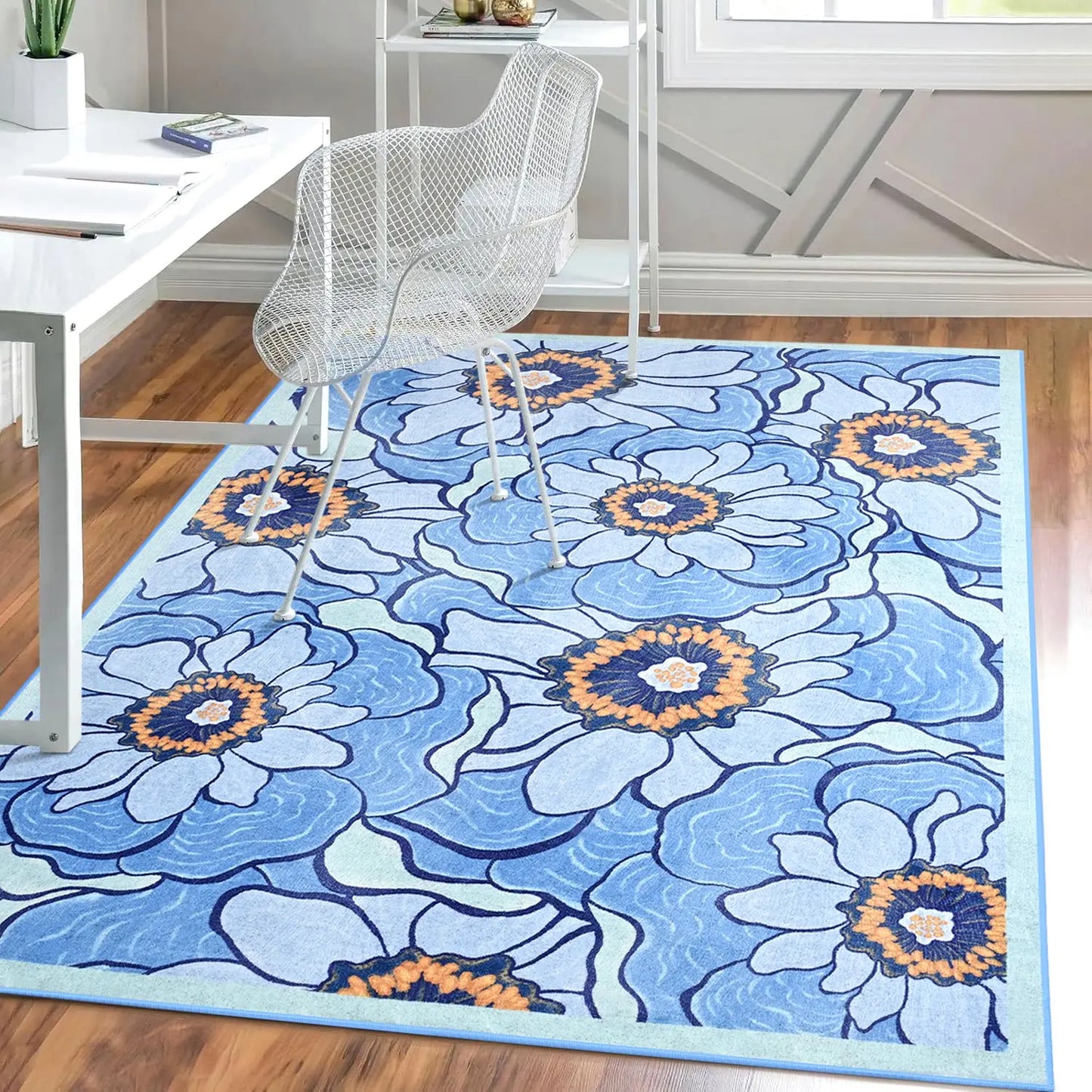 Faux Cashmere Floral Rug