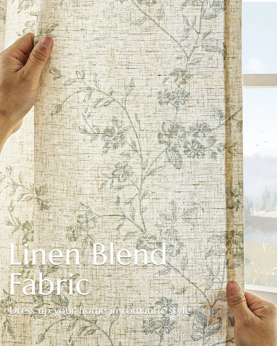 2 Panels Linen Curtains