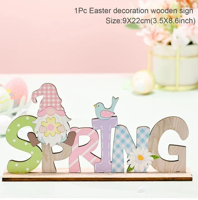 Spring Bunny Wooden Ornament