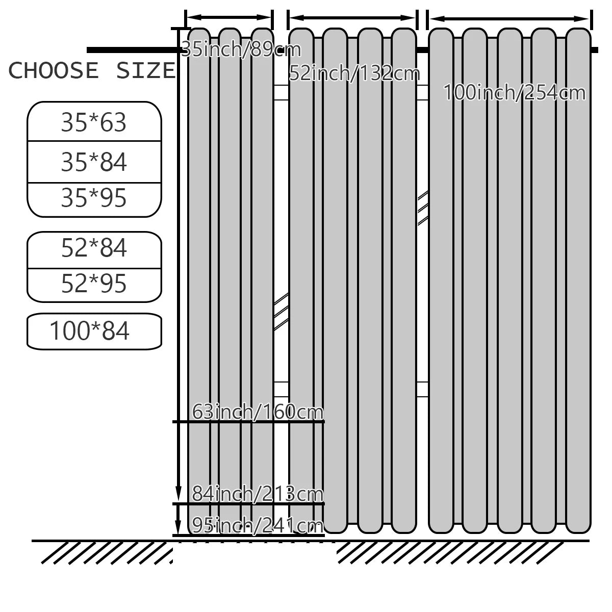 4PCS Blackout Curtains