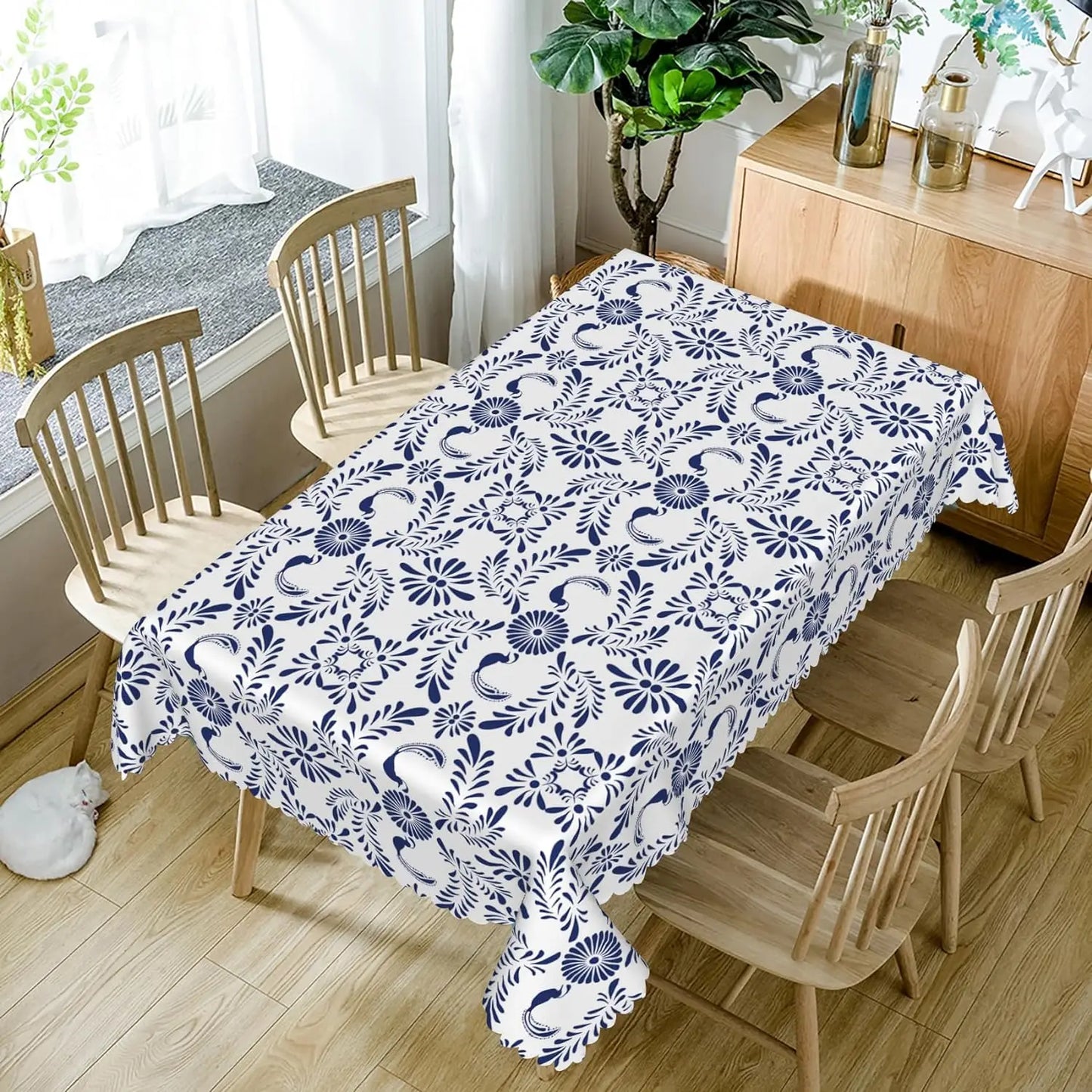Mexican Floral Birds Rectangle Tablecloth