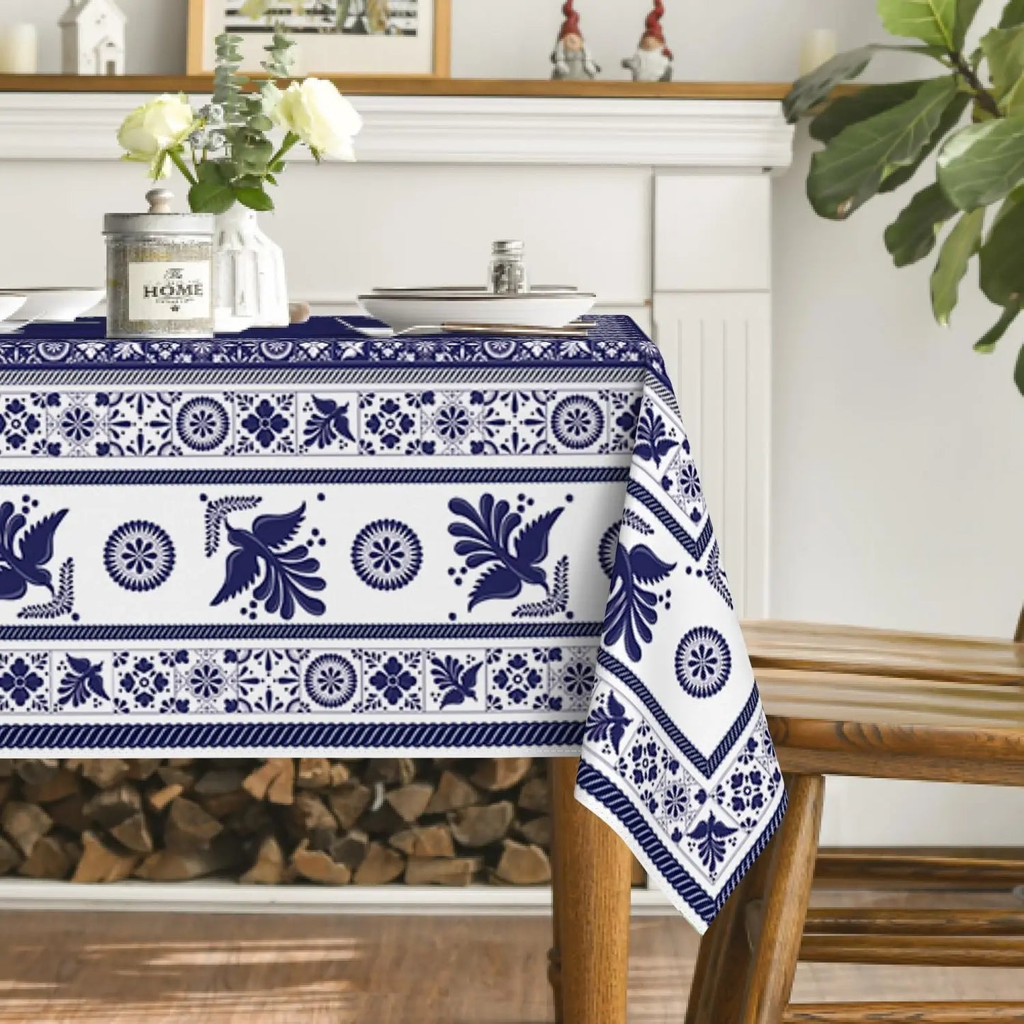 Mexican Floral Birds Rectangle Tablecloth