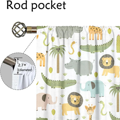 2Pcs Animal Print Curtains