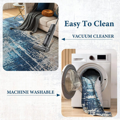 Machine Washable Abstract Area Rugs,