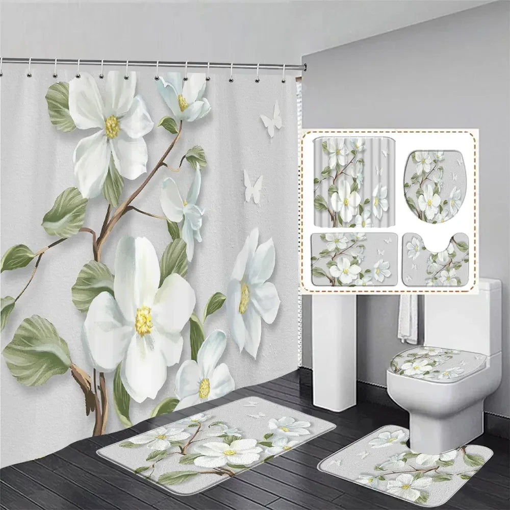 3D Shower Curtain with 3 Piece Accessories