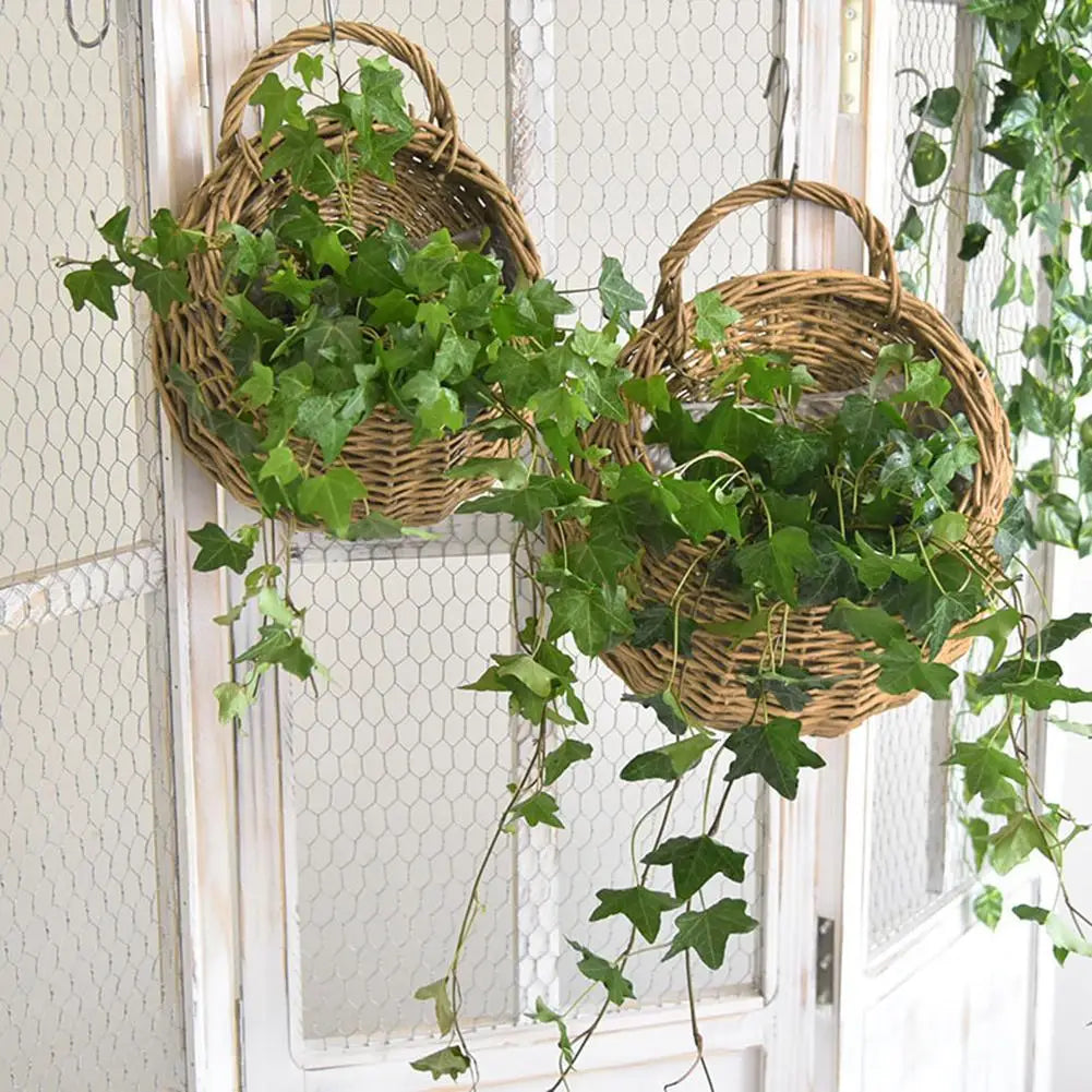Wall Mounted Rattan Hanging Basket