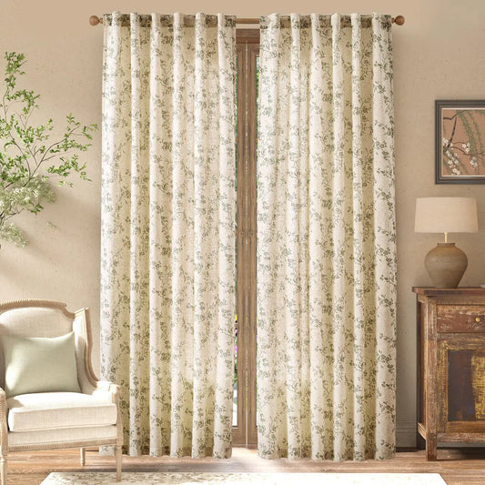 2 Panels Linen Curtains