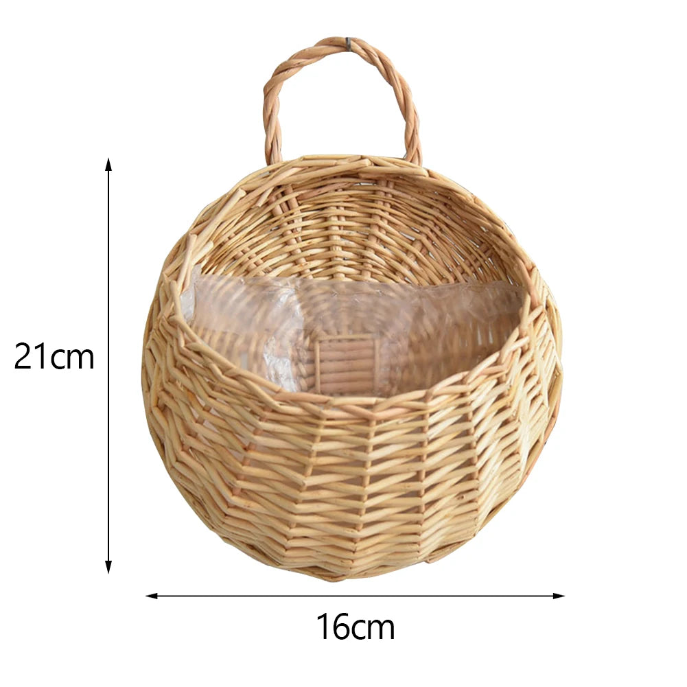 Wall Mounted Rattan Hanging Basket