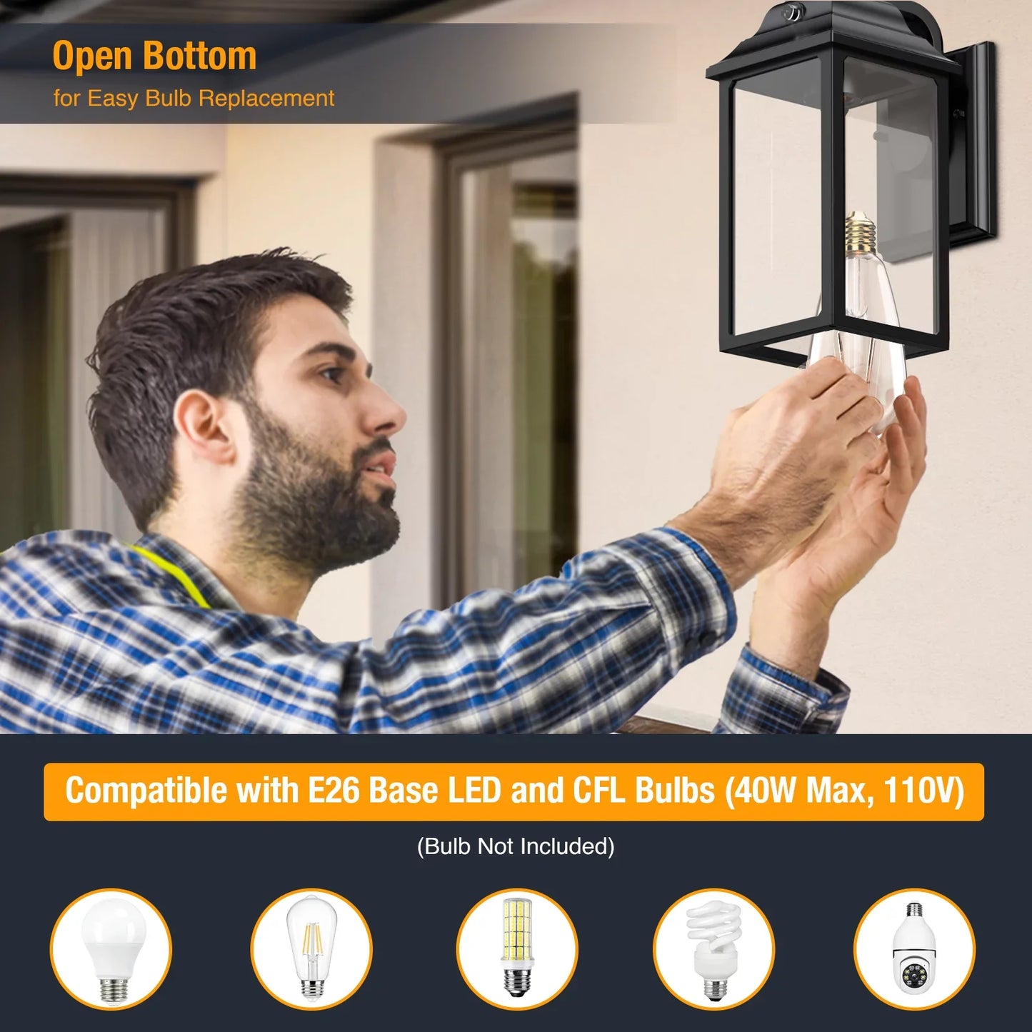 Outdoor Lights Fixture Wall Sconce - 2 Sets