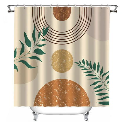 Boho Waterproof Shower Curtain with Hooks