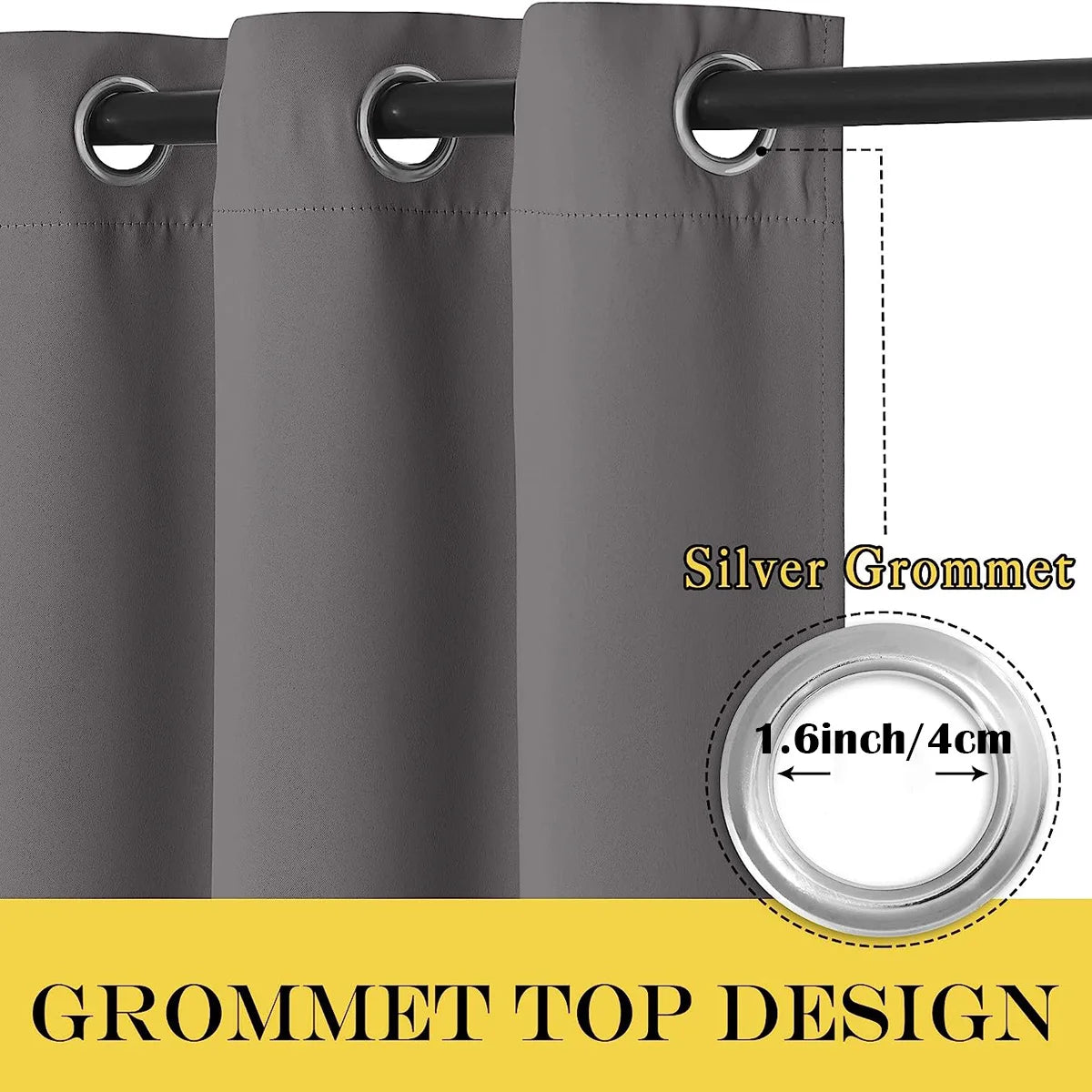4PCS Blackout Curtains