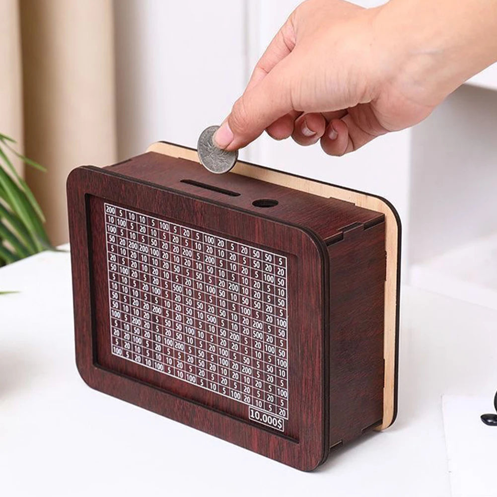 Wooden Money Box with Counter