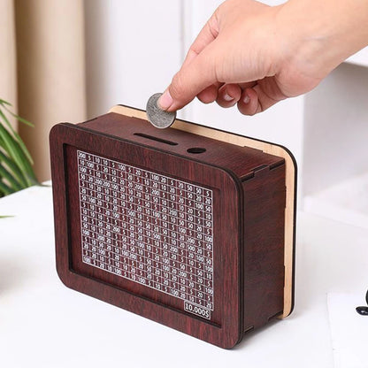Wooden Money Box with Counter