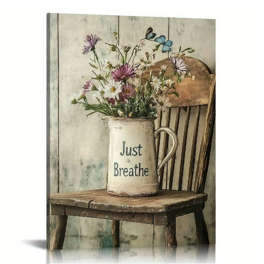 Wooden Frame Hummingbird Canvas Poster
