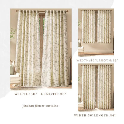 2 Panels Linen Curtains
