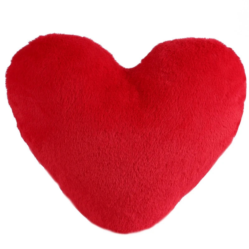 Faux Rabbit Fur Heart Pillow