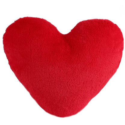 Faux Rabbit Fur Heart Pillow