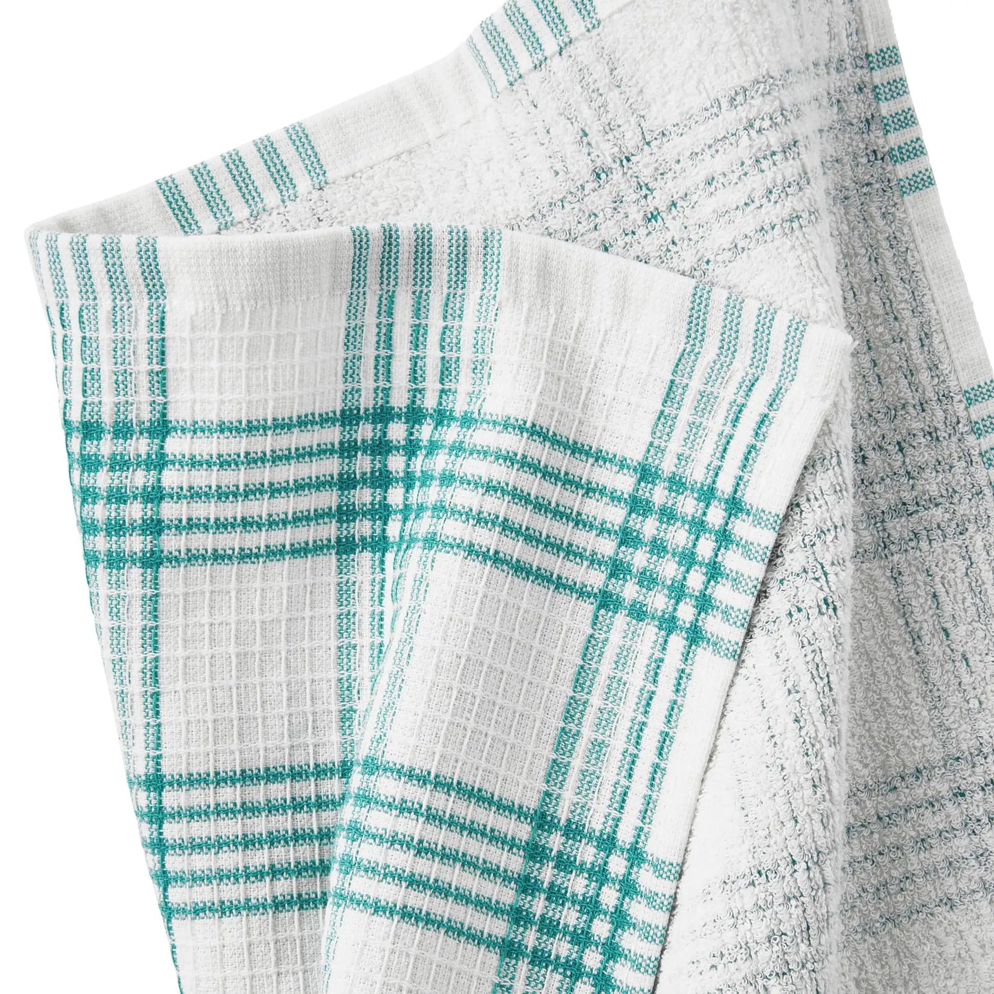 Floral-Plaid Kitchen Towel Set