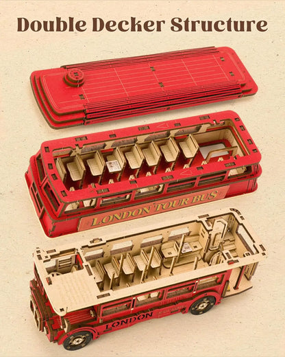 London Tour Bus 3D Wooden Puzzle