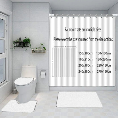 3D Shower Curtain with 3 Piece Accessories