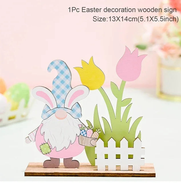 Spring Bunny Wooden Ornament