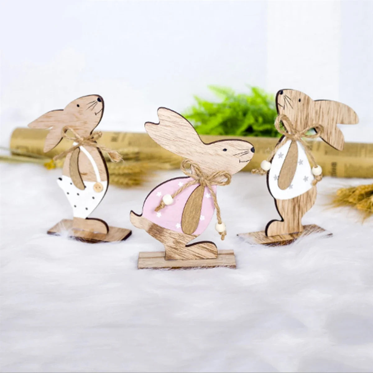 Spring Bunny Wooden Ornament