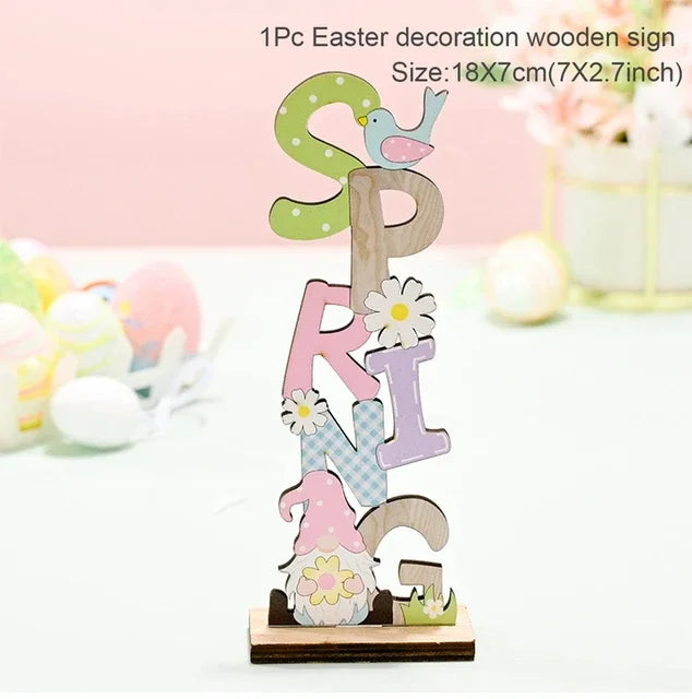 Spring Bunny Wooden Ornament