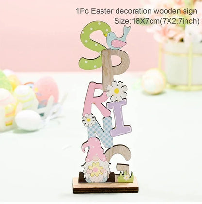Spring Bunny Wooden Ornament