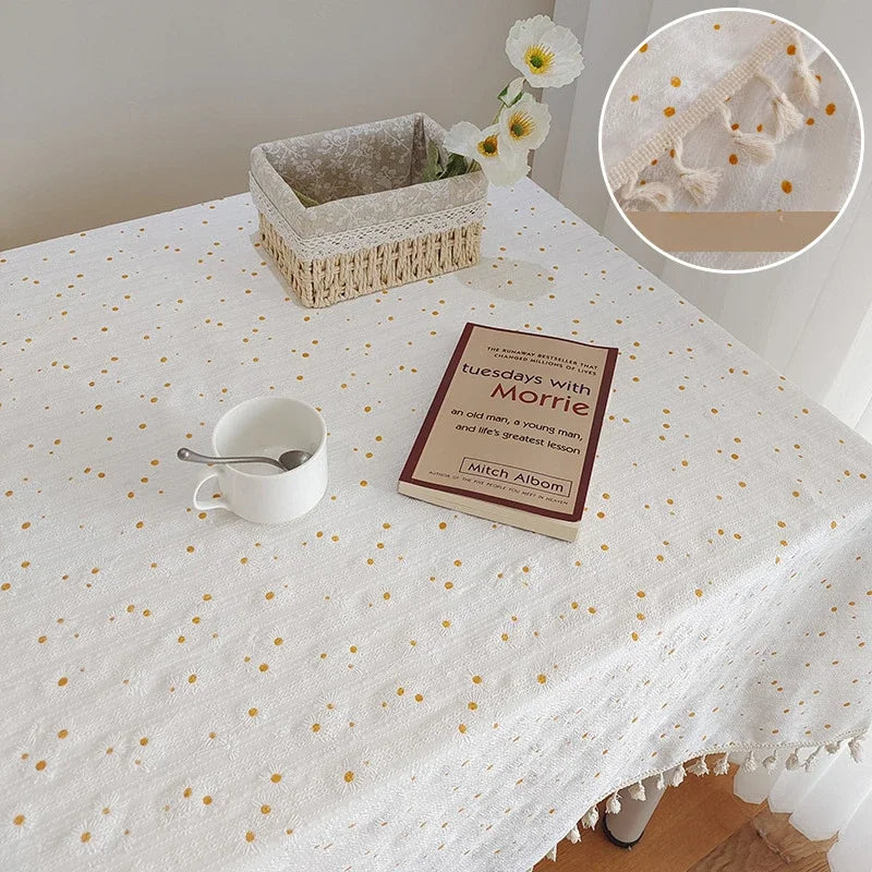 Tablecloth Daisy Cotton and Linen Tablecloth