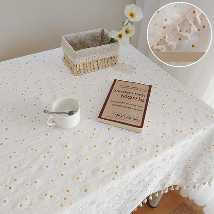 Tablecloth Daisy Cotton and Linen Tablecloth