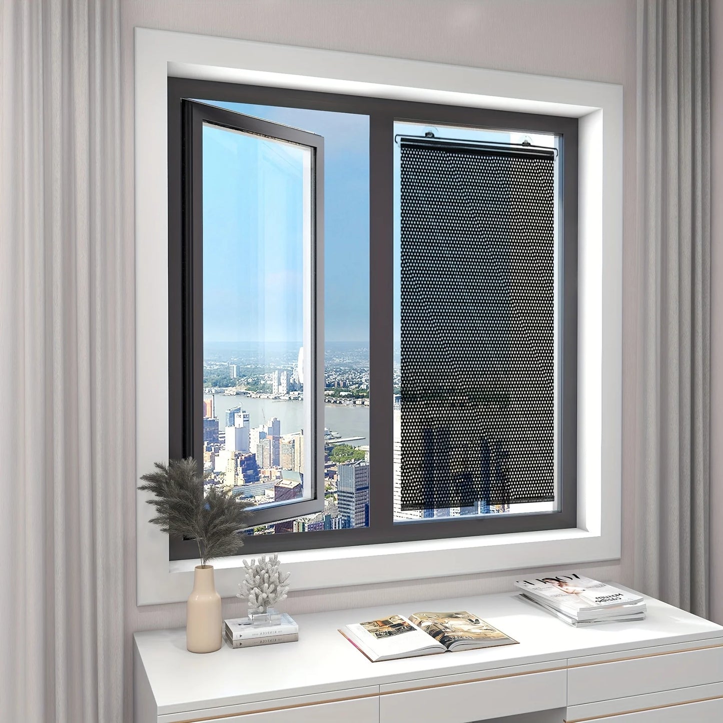 Blackout curtains with suction cups