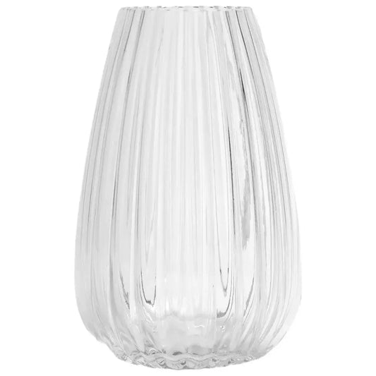 Elegant Ribbed Glass Vase