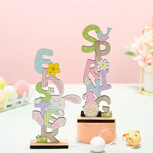 Spring Bunny Wooden Ornament
