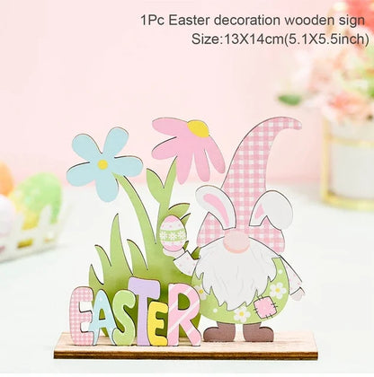 Spring Bunny Wooden Ornament
