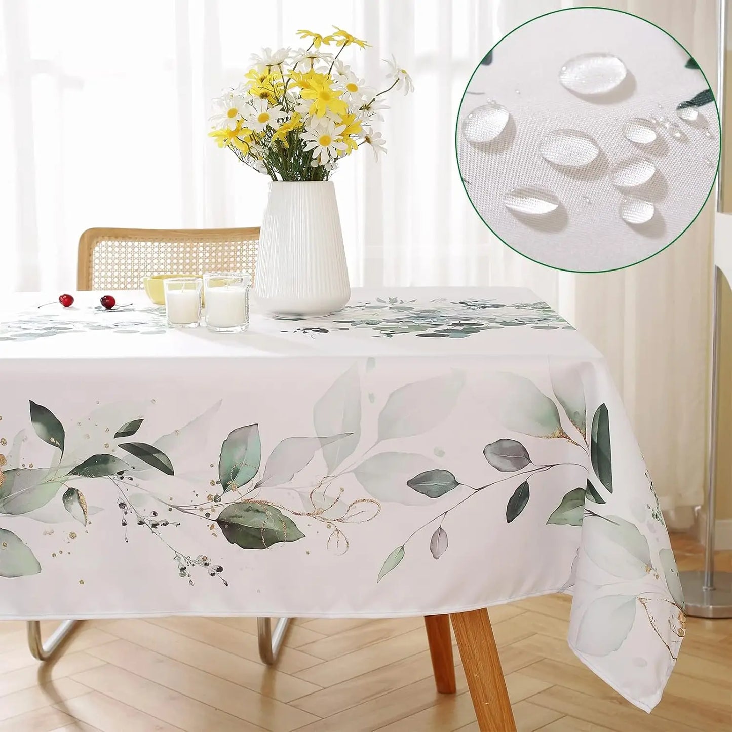 Spring Watercolor Wild Flowers Tablecloth