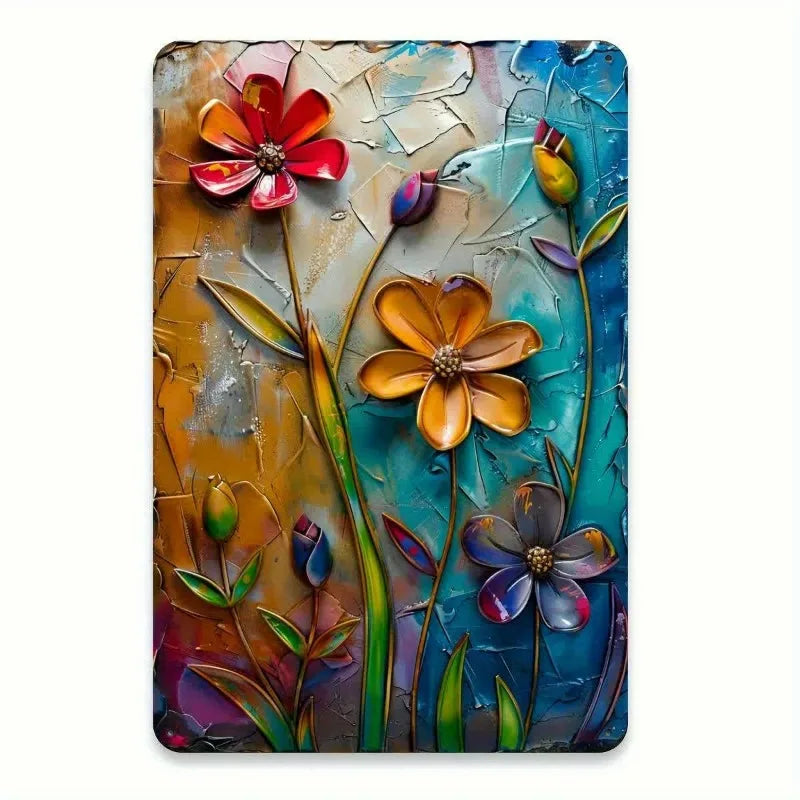 Vintage Floral Metal Sign