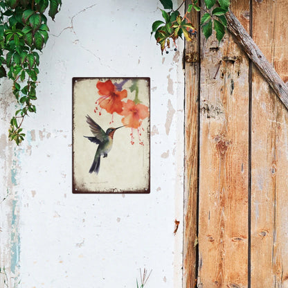 Hummingbird Bird Tin Sign,