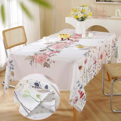 Spring Watercolor Wild Flowers Tablecloth